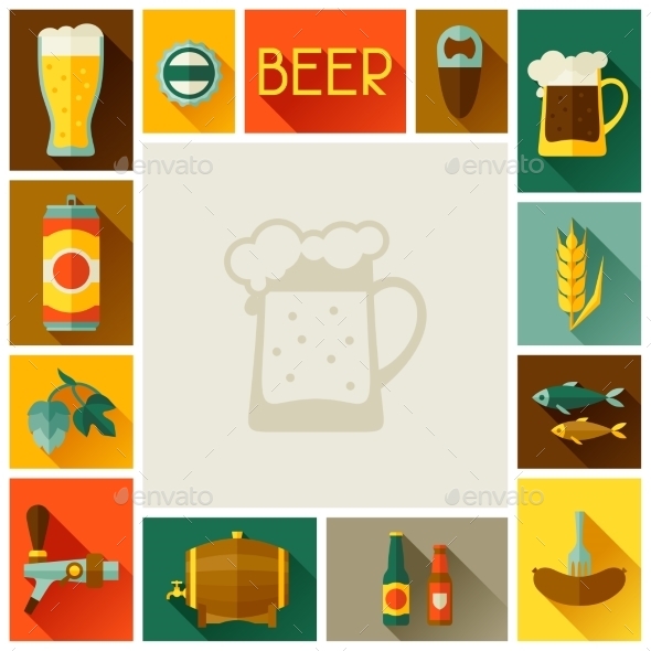 GraphicRiver Frame with Beer Icons and Objects 11454528 GraphicRiver Frame with Beer Icons and Objects 11454528