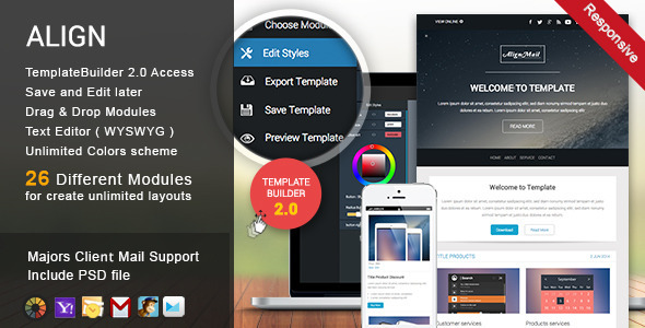 AlignMail - Responsive Email + TemplateBuilder