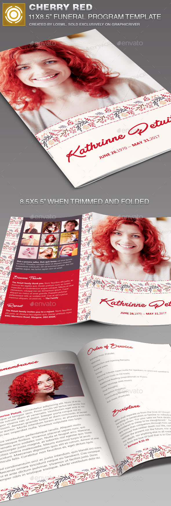 GraphicRiver Cherry Red Funeral Program Template 11454647 GraphicRiver Cherry Red Funeral Program Template 11454647