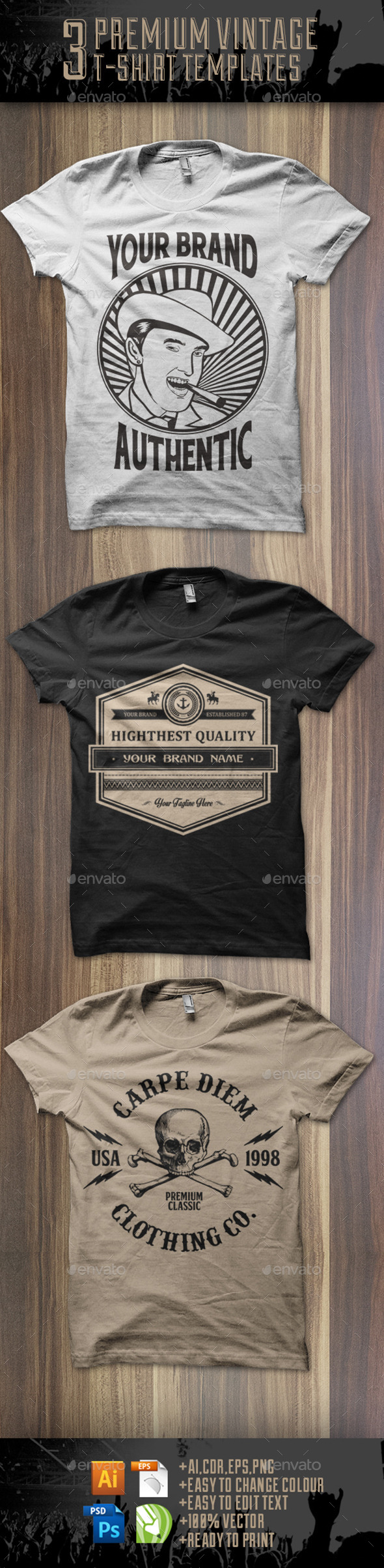 GraphicRiver 3 Premium T-Shirt Template V2 11448998 GraphicRiver 3 Premium T-Shirt Template V2 11448998