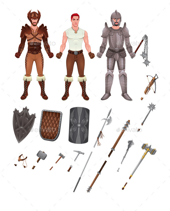 GraphicRiver Medieval Avatar with Armors and Weapons 11454919 GraphicRiver Medieval Avatar with Armors and Weapons 11454919