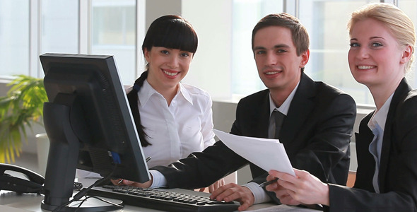 Businesspeople at office meeting Businesspeople at office meeting