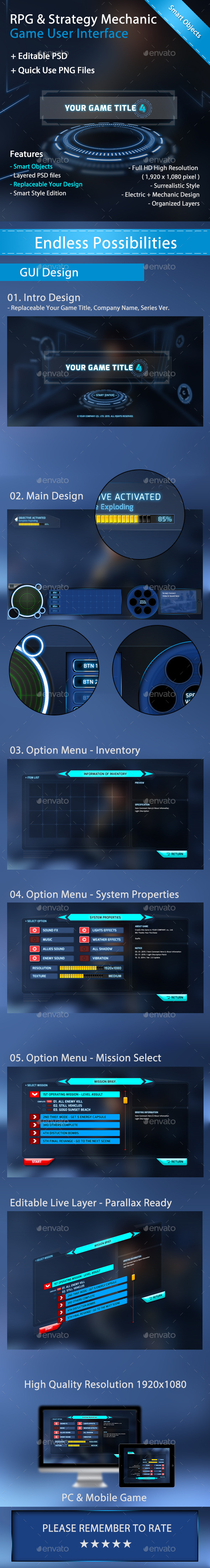 GraphicRiver RPG & Strategy Mechanic Game User Interface 11456331 GraphicRiver RPG & Strategy Mechanic Game User Interface 11456331