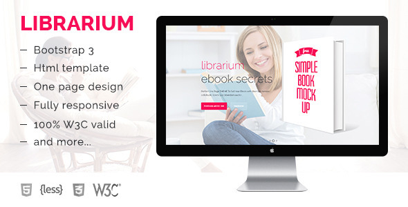 Librarium - One page eBook landing page