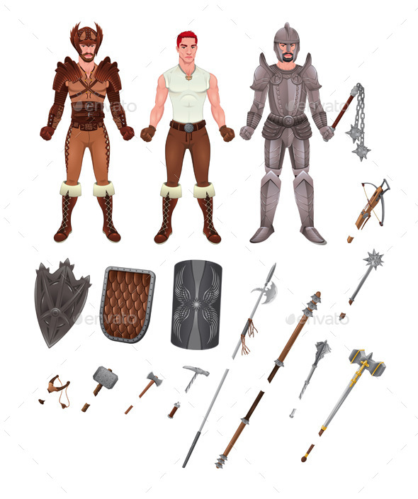 GraphicRiver Medieval Avatar with Armors and Weapons 11456989 GraphicRiver Medieval Avatar with Armors and Weapons 11456989