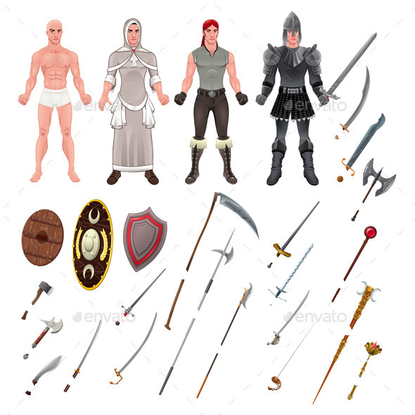 GraphicRiver Medieval Avatar with Armors and Weapons 11457040 GraphicRiver Medieval Avatar with Armors and Weapons 11457040