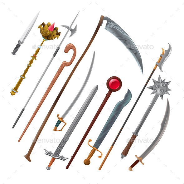 GraphicRiver Set of Different Weapons 11457147 GraphicRiver Set of Different Weapons 11457147