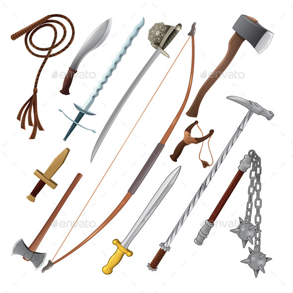 GraphicRiver Set of Different Weapons 11457266 GraphicRiver Set of Different Weapons 11457266