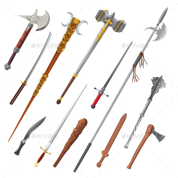 GraphicRiver Set of Different Weapons 11457291 GraphicRiver Set of Different Weapons 11457291