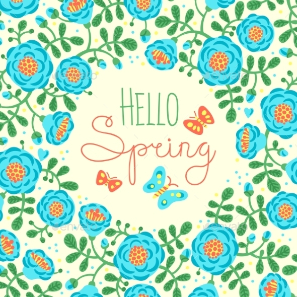 GraphicRiver Season Card Hello Spring 11457621 GraphicRiver Season Card Hello Spring 11457621