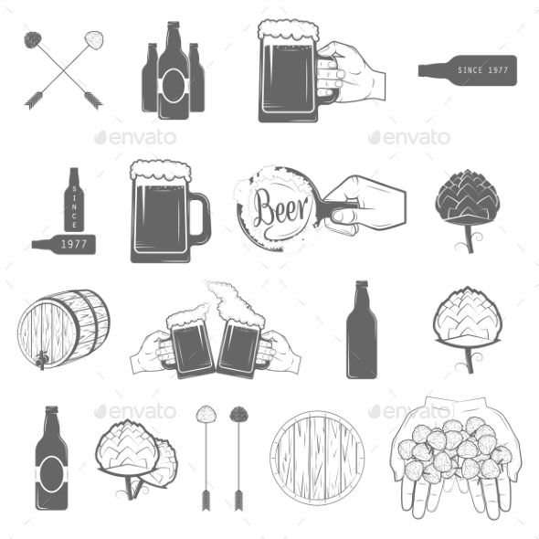 GraphicRiver Set of Two-Color Beer Craft Icons 11458646 GraphicRiver Set of Two-Color Beer Craft Icons 11458646