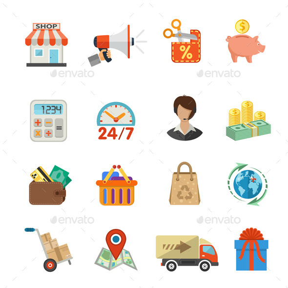 GraphicRiver Internet Shopping and Delivery Flat Icon Set 11458661 GraphicRiver Internet Shopping and Delivery Flat Icon Set 11458661