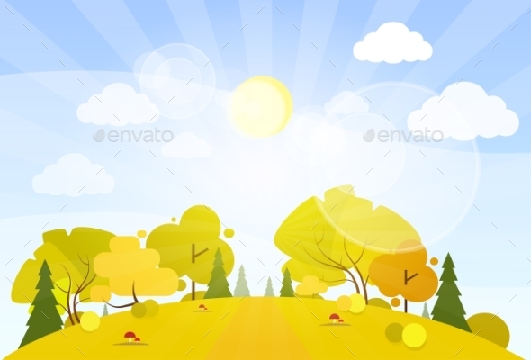 GraphicRiver Autumn Landscape Mountain Forest 11458931 GraphicRiver Autumn Landscape Mountain Forest 11458931