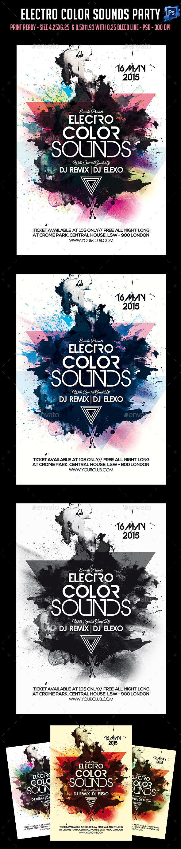 GraphicRiver Electro Color Sounds Party Flyer 11405810 GraphicRiver Electro Color Sounds Party Flyer 11405810