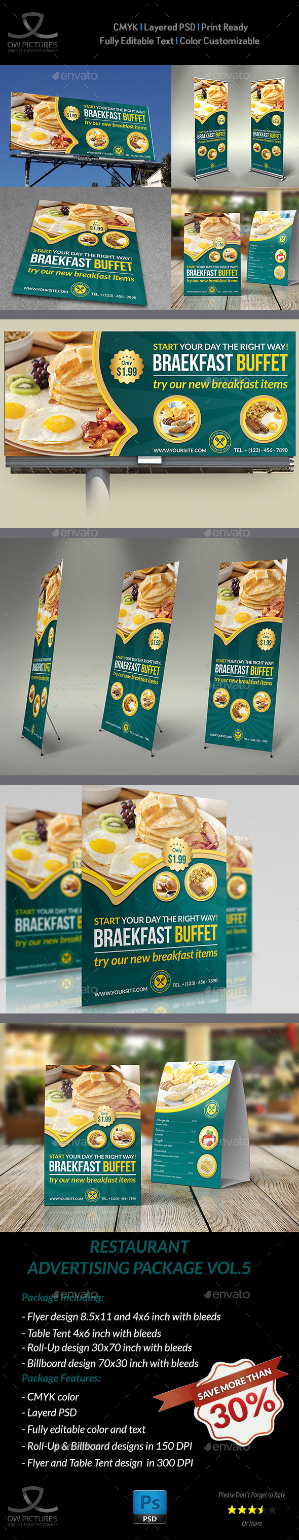 GraphicRiver Restaurant Advertising Bundle Vol.5 11461306 GraphicRiver Restaurant Advertising Bundle Vol.5 11461306