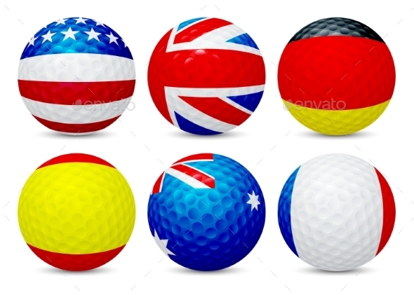 Download Free Golf Ball Mockup / American Flag Golf Clubs (Balls ...