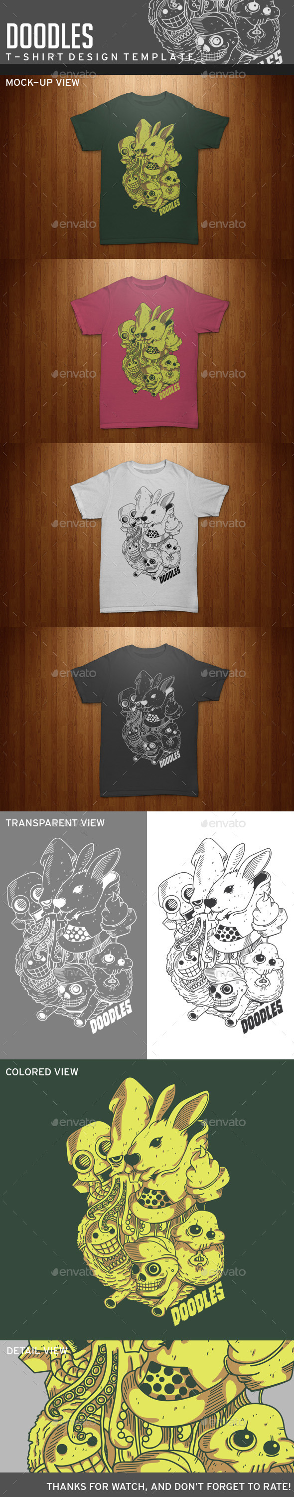 GraphicRiver Doodles T-Shirt Template 11453739 GraphicRiver Doodles T-Shirt Template 11453739
