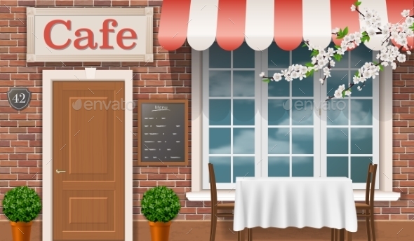 GraphicRiver The Facade Of The Traditional Cafe 11467204 GraphicRiver The Facade Of The Traditional Cafe 11467204