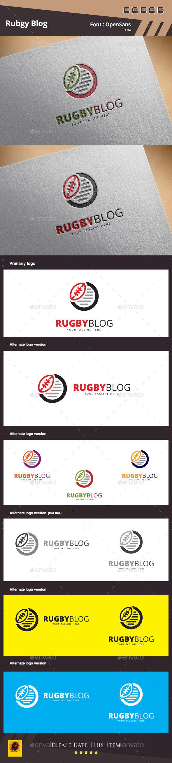 Rugby Blog Logo Template (Symbols)