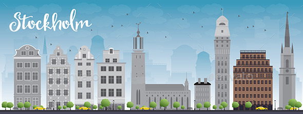 GraphicRiver Stockholm Skyline with Grey Buildings and Blue Sky 11467354 GraphicRiver Stockholm Skyline with Grey Buildings and Blue Sky 11467354