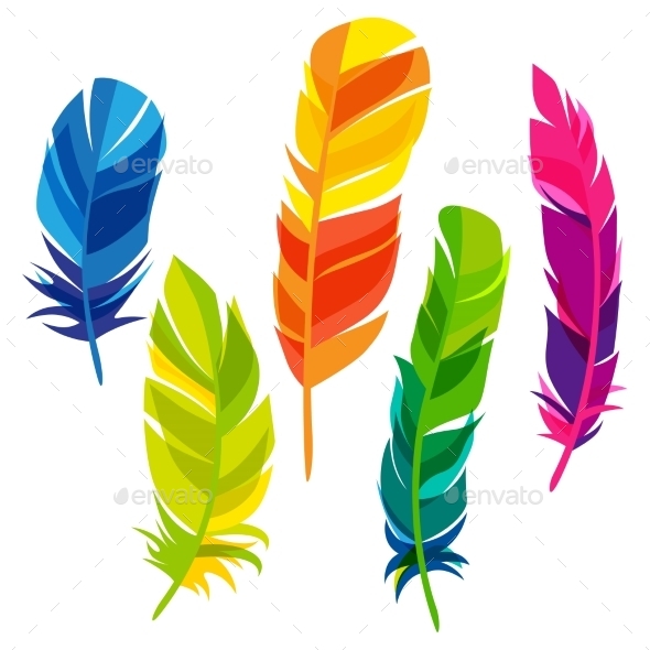 GraphicRiver Set Of Abstract Bright Transparent Feathers 11468284 GraphicRiver Set Of Abstract Bright Transparent Feathers 11468284