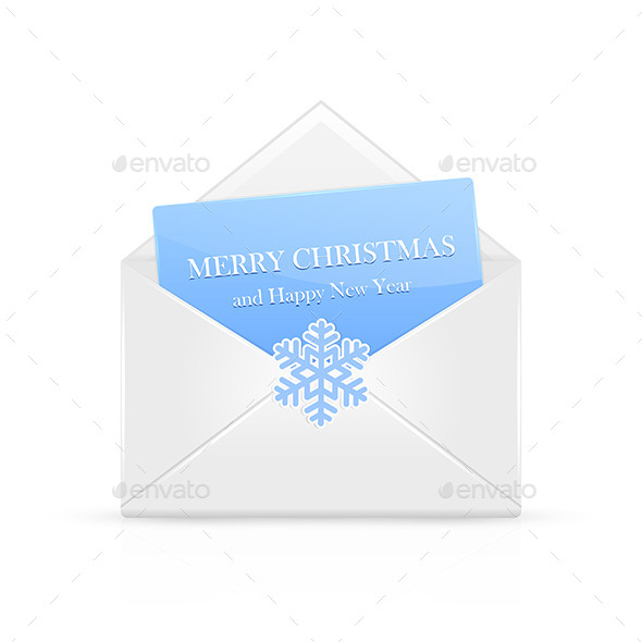 GraphicRiver Open Christmas Envelope with Snowflake 11468322 GraphicRiver Open Christmas Envelope with Snowflake 11468322