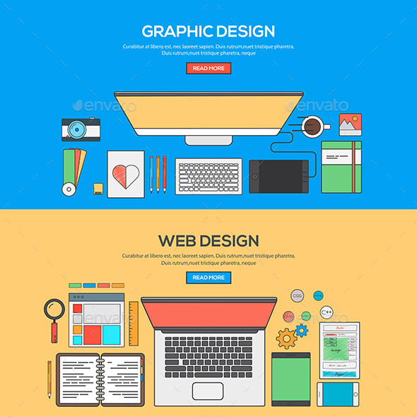 GraphicRiver Set of Flat Line Banner Design 11468742 GraphicRiver Set of Flat Line Banner Design 11468742