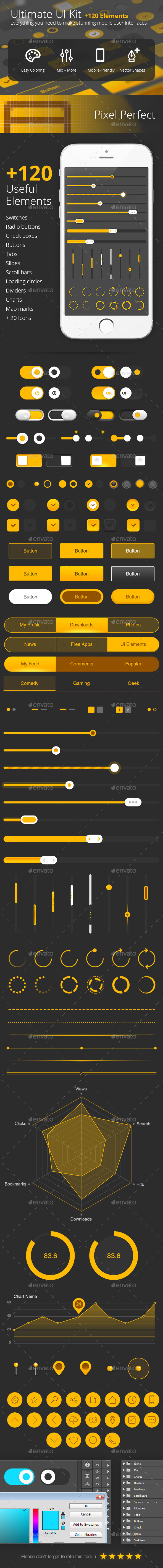 GraphicRiver Ultimate UI Kit &120 Elements 11468924 GraphicRiver Ultimate UI Kit &120 Elements 11468924