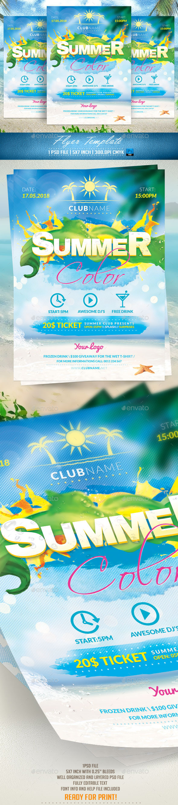 GraphicRiver Summer Color Flyer Template 11469118 GraphicRiver Summer Color Flyer Template 11469118
