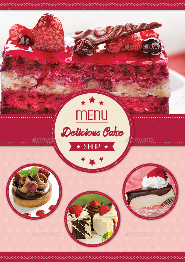 BiFold Cake Menu Template by avindaputri GraphicRiver