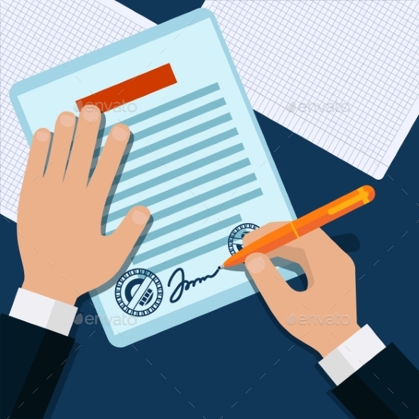 GraphicRiver Man Signs Document 11471929 GraphicRiver Man Signs Document 11471929