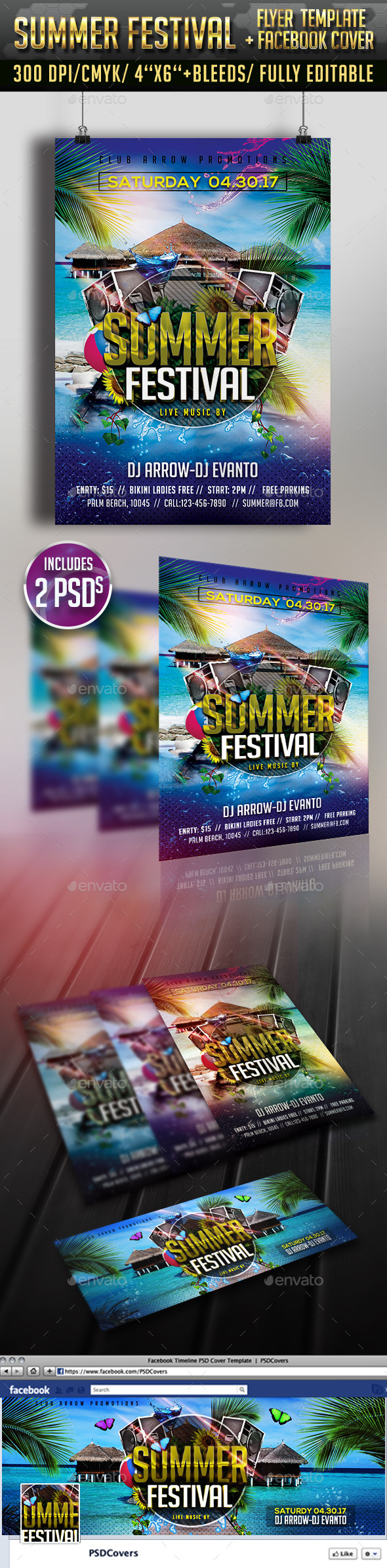 GraphicRiver Summer Festival Flyer & Facebook Timeline Cover 11473518 GraphicRiver Summer Festival Flyer & Facebook Timeline Cover 11473518
