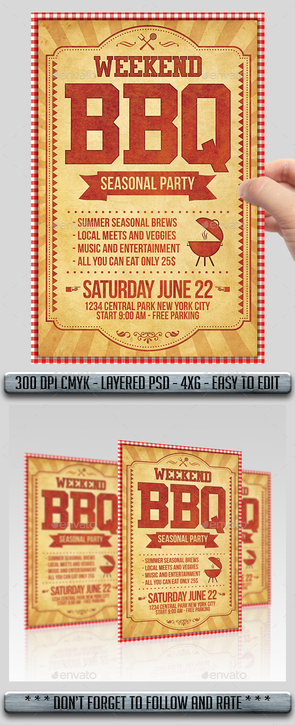 GraphicRiver BBQ Barbecue Flyer 11474281 GraphicRiver BBQ Barbecue Flyer 11474281