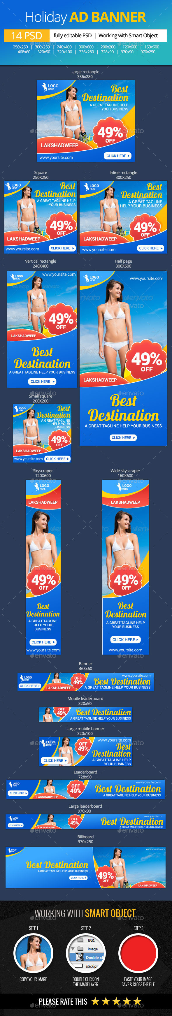 GraphicRiver Holiday Vacations Web Banners 11475869 GraphicRiver Holiday Vacations Web Banners 11475869