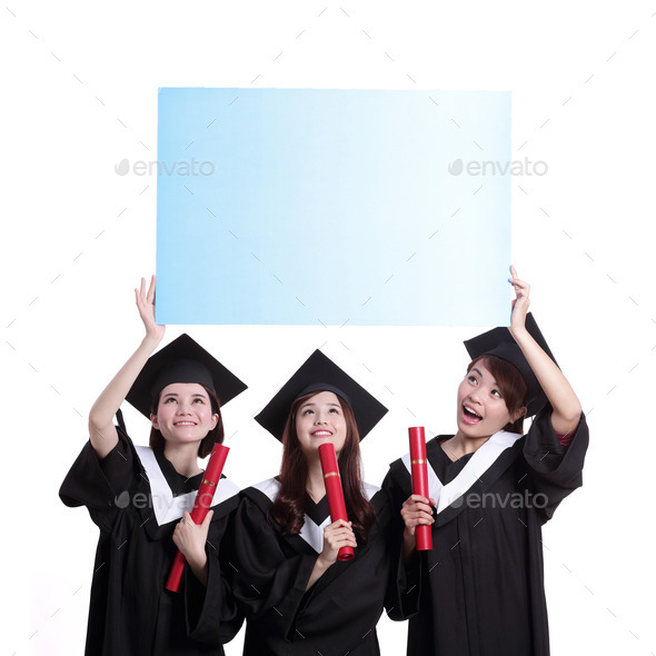 happy graduates student show billboard (Misc) Photo Download