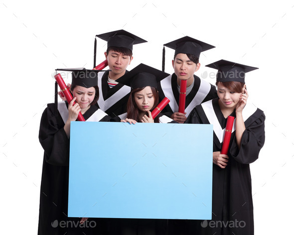 group of graduates student think (Misc) Photo Download