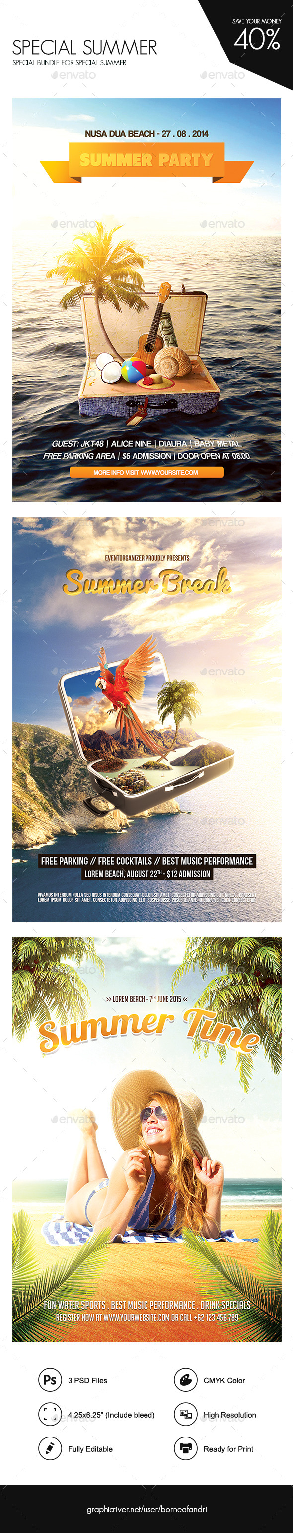 GraphicRiver Special Summer Flyer Bundle 11477357 GraphicRiver Special Summer Flyer Bundle 11477357