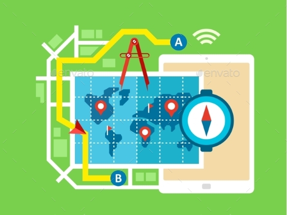 GraphicRiver GPS Map Navigation And Routing 11478298 GraphicRiver GPS Map Navigation And Routing 11478298
