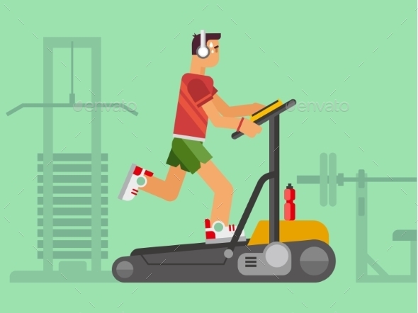 GraphicRiver Athlete Running On a Treadmill 11479980 GraphicRiver Athlete Running On a Treadmill 11479980