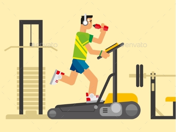 GraphicRiver Athlete Running On a Treadmill 11479982 GraphicRiver Athlete Running On a Treadmill 11479982