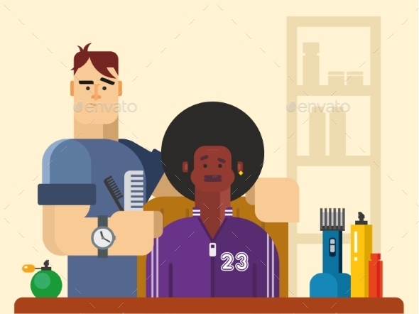 GraphicRiver People In The Barber Shop 11480747 GraphicRiver People In The Barber Shop 11480747