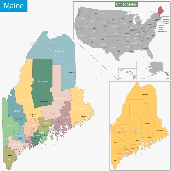 GraphicRiver Maine Map 11480993 GraphicRiver Maine Map 11480993