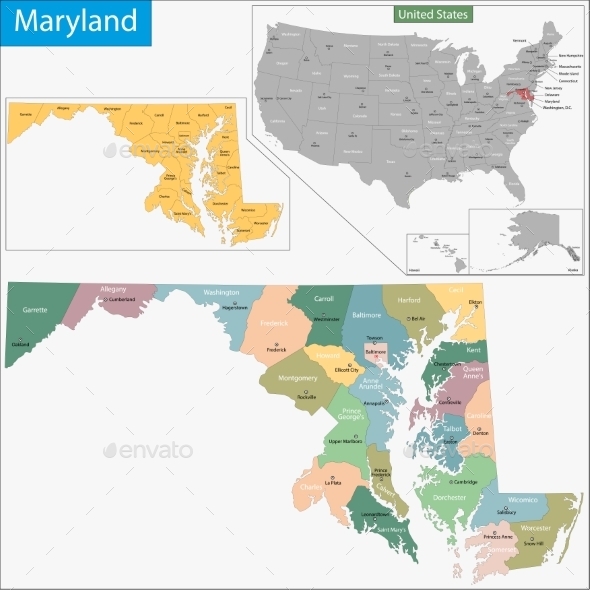 GraphicRiver Maryland Map 11480999 GraphicRiver Maryland Map 11480999
