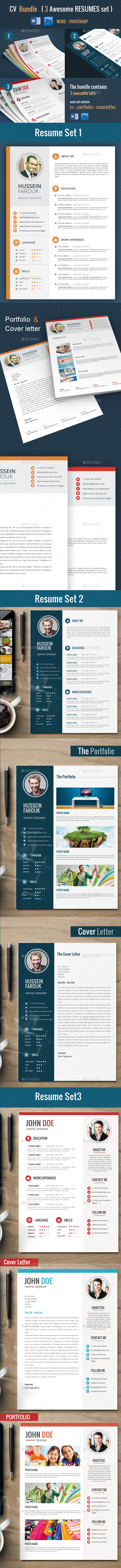 GraphicRiver Cv Bundle 3 Resume Sets 11481340 GraphicRiver Cv Bundle 3 Resume Sets 11481340