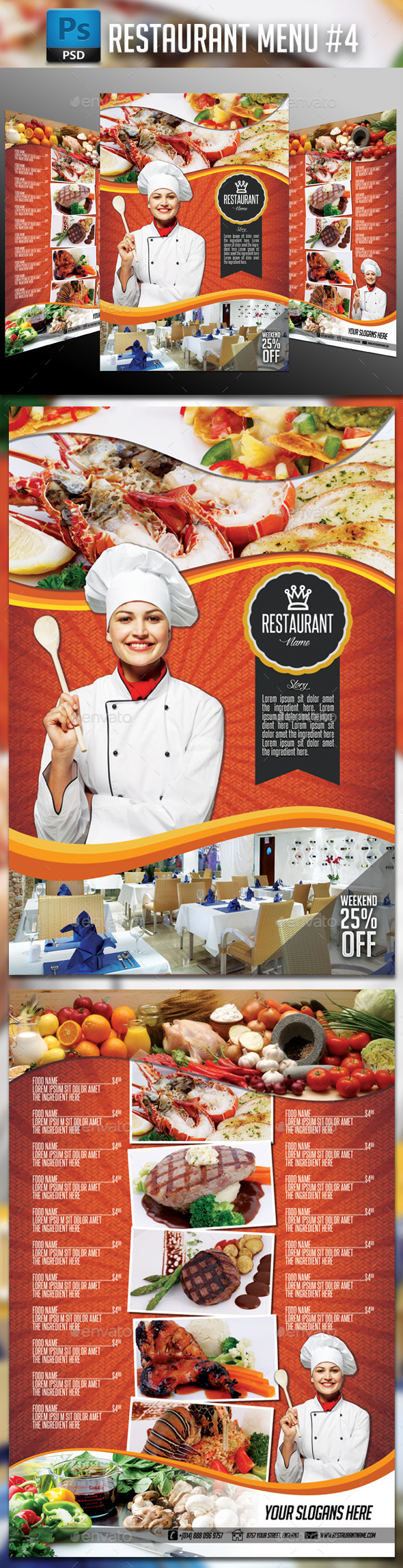 GraphicRiver Restaurant Menu #4 11405083 GraphicRiver Restaurant Menu #4 11405083