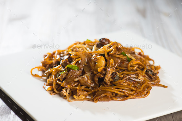 Fried Penang Char Kuey Teow which is a popular noodle dish in Ma