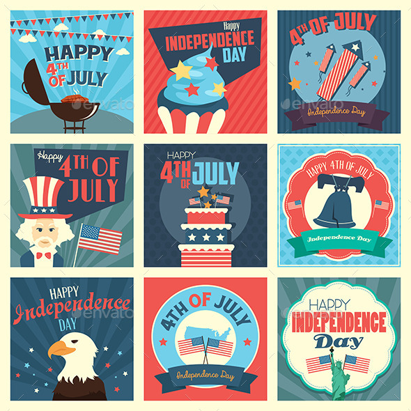 GraphicRiver Fourth of July Icons 11489506 GraphicRiver Fourth of July Icons 11489506
