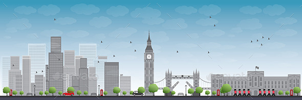 GraphicRiver London Skyline with Skyscrapers and Clouds 11489512 GraphicRiver London Skyline with Skyscrapers and Clouds 11489512