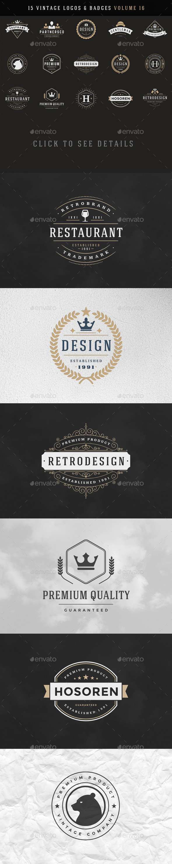 GraphicRiver 15 Retro Vintage Logotypes or Badges 11489612 GraphicRiver 15 Retro Vintage Logotypes or Badges 11489612