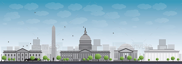 GraphicRiver Washington DC City Skyline 11489660 GraphicRiver Washington DC City Skyline 11489660
